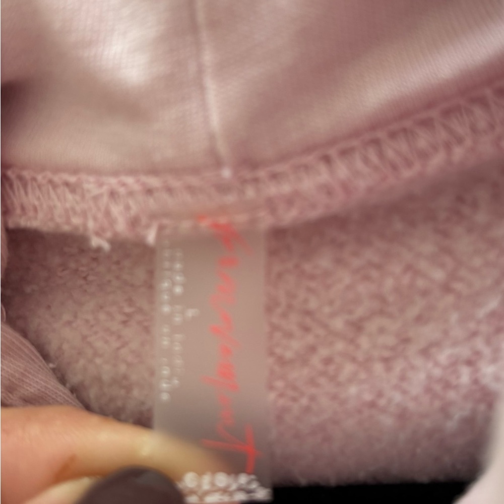 Free People Cherry Blossom Pink Sprint To The Finish Hoodie Sweatshirt Large - Picture 4 of 6